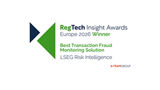 RegTech Insights Awards Europe 2026 Winner - Best Transaction Fraud Monitoring Solution LSEG Risk Intelligence