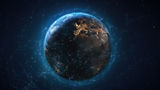 View of earth from space showing europe